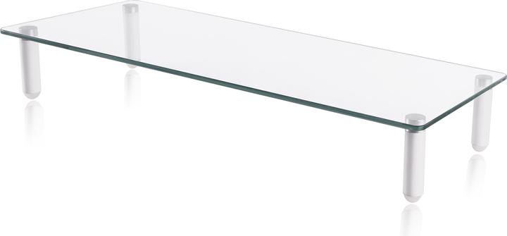 Actual product image equip Monitor table extension up to 20kg glass table white