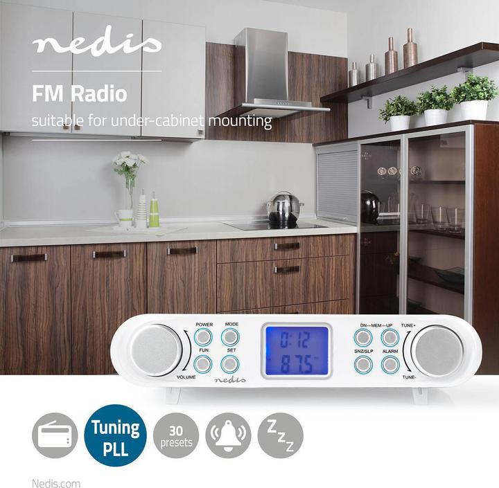 Produktbild Nedis Küche Radio FM-Radio Unterschrank-Radio 30 voreingestellte Sender Display mit automatischem D (FM)