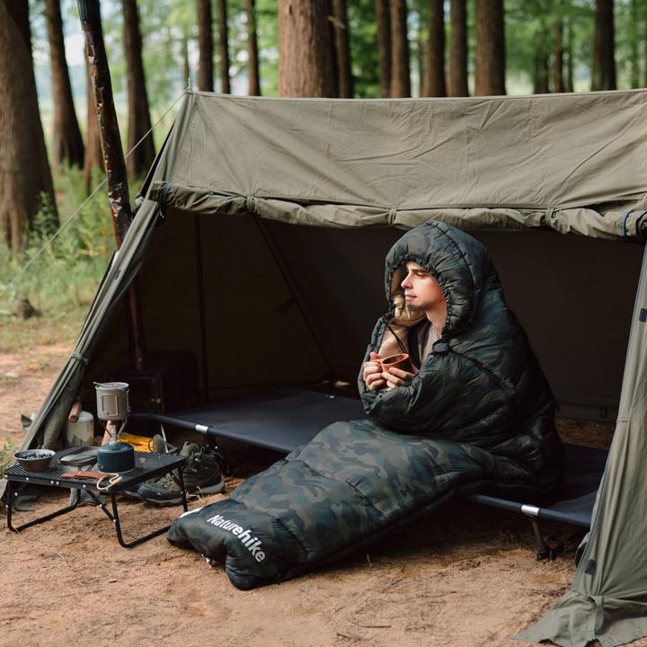 Produktbild Naturehike Warmy square with hat warming cotton sleeping bag M300/Grey/right