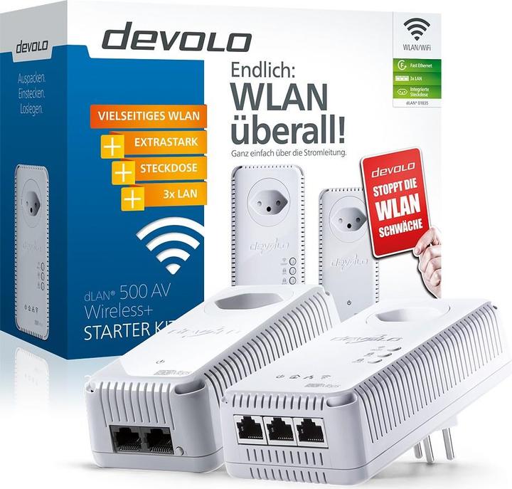 Image du produit Devolo dLAN 500 AV Wireless+ Starter Kit (500 Mbit/s)