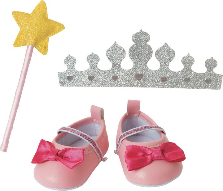 Actual product image Heless Doll accessories set "Princess Lillifee", 3 pieces : ballerinas, glitter crown and magic wand