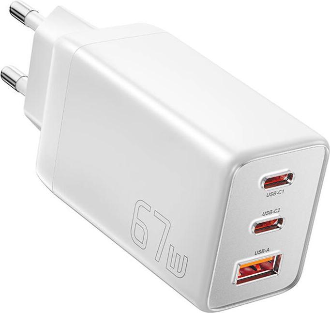 Actual product image Essager ECT67W-LJB02-Z GaN 67W 2C+A Charger (white) (67 W)