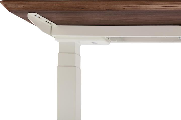 Actual product image Oakywood Standing Desk wooden table with height adjustment - Veneer - Walnut veneer / 120x60 / White - Oakywo (120 x 60 cm)