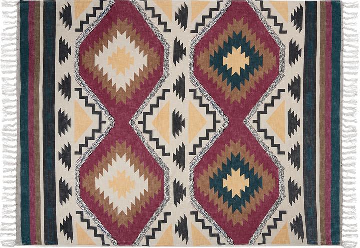 Produktbild Beliani Decke Baumwolle mehrfarbig 130 x 180 cm geometrisches Muster NAGON (130 x 180 cm)