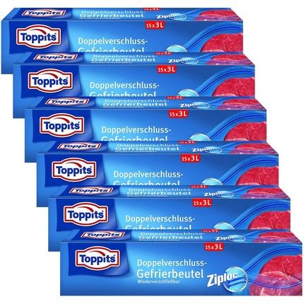 Produktbild Toppits Safeloc Zipper-Gefrierbeutel 3 Liter 15 (15 x)