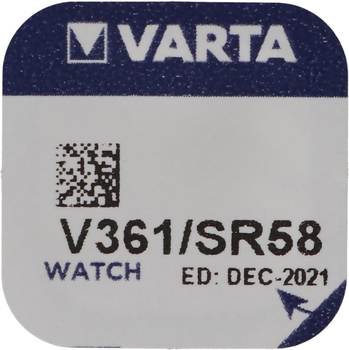 Actual product image Varta 361, V361, SR721W, SR58 button cell for watches etc. (1 pcs., SR58, 23 mAh)