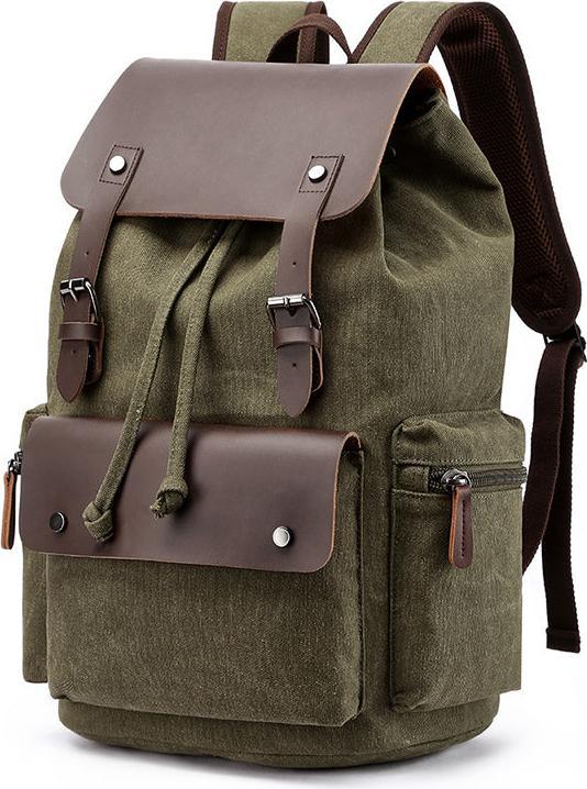 Immagine prodotto Only-Bags.Store Zaino da viaggio casual in pelle e tela, zaino da uomo retrò in tela di grande capacità 20-35L