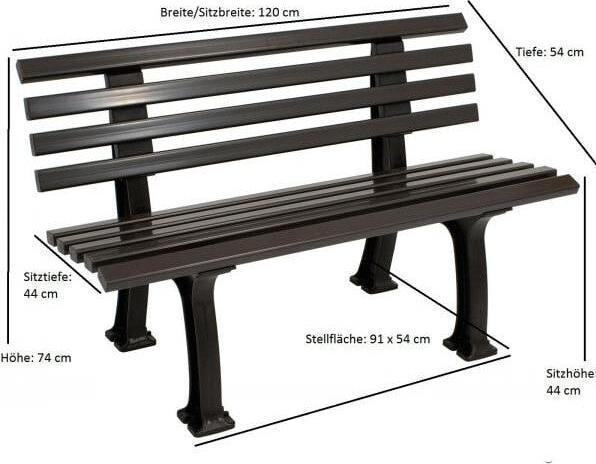 Produktbild Blome Gartenbank Ibiza Kunststoff 2-Sitzer schokobraun