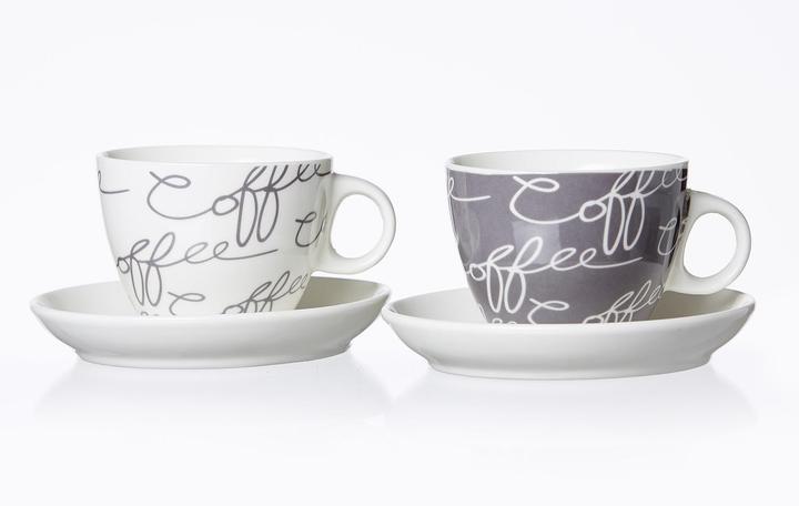 Actual product image Flirt by R&B Cappuccino cup 'Cornello grey' with saucer (180 ml, 4 x)