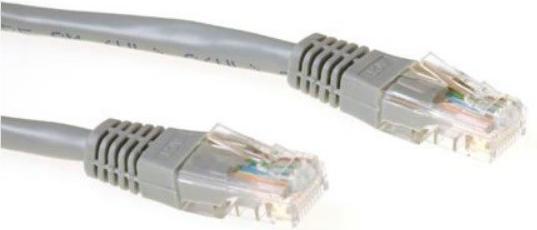 Actual product image Grey 20 meter U/UTP CAT5E patch cable with RJ45 connectors. Cat5e u/utp grey 20.00m (U/UTP, CAT5e, 20 m)