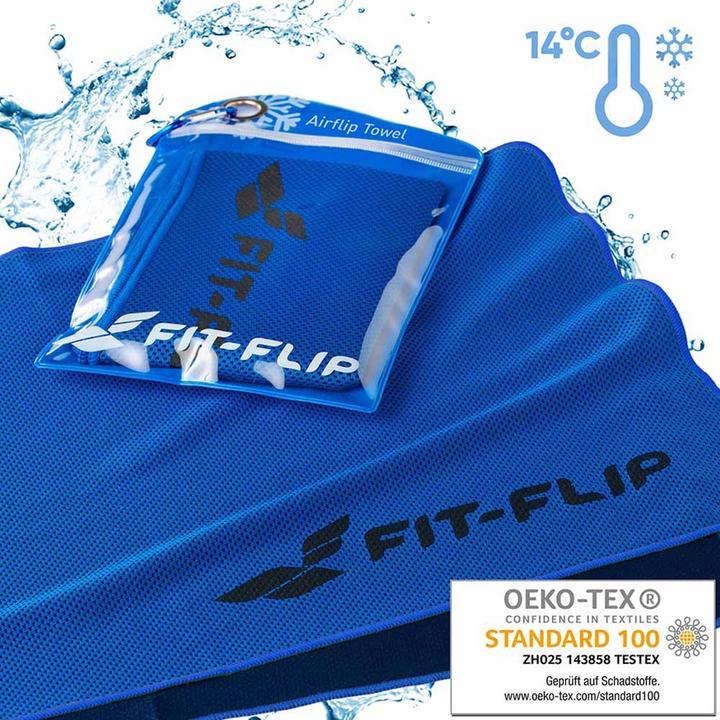 Produktbild Fit-Flip Airflip Towel Kühlhandtuch Mikrofaser mit Tasche 100x30cm (100 x 30 cm)