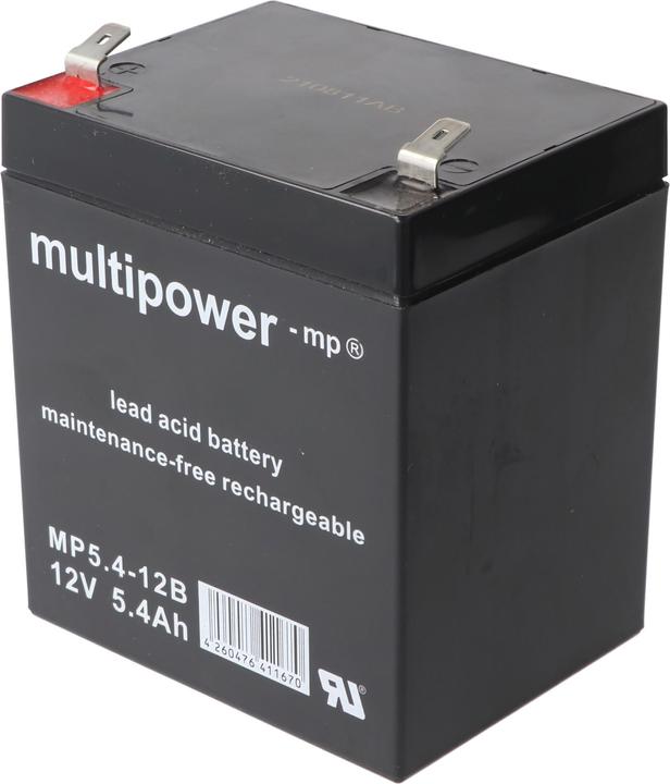 Actual product image Multipower MP5.4-12B 12V 5,4Ah 6,3mm Faston Bleiakku AGM Blei Gel Akku (12 V, 5.40 Ah)