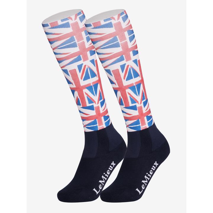 Actual product image LeMieux children's union jack riding socks footsie (34, 35)