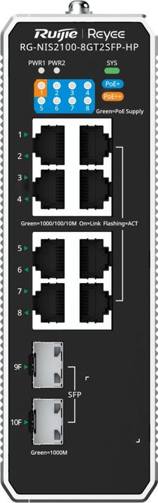Produktbild Ruijie Reyee RG-NIS2100-8GT2SFP-HP Industrial switch (10 Ports)