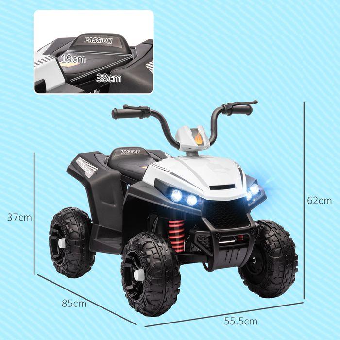 Produktbild Swisshandel24 Elektro Quad für Kinder 12V Kinderquad mit 4-Rad-Federung, MP3, 3-5 Jahre, 5 km/h, weiss (12 V)