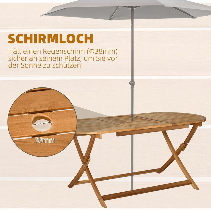 Produktbild Swisshandel24 Essgruppe Gartenmöbel 6 Personen Massivholz Natur Outdoor Terrasse (160 cm)