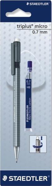 Image du produit Staedtler triplus micro 774 Porte-mines triangulaire Blister, 0,7 mm et 1 boîte de mines (0.70 mm, B, 1 x)