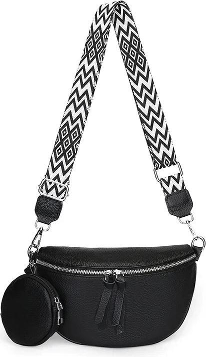 Only-Bags.Store Echtes Leder Umhängetaschen aus Rindsleder Brusttasche mit kleiner Geldbörse Handtaschen