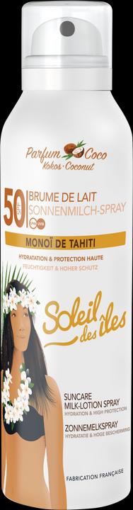 Image du produit Soleil des Îles Lait solaire vaporisateur SPF50 parfum coco (Lait solaire, SPF 50, 150 ml, 197 g)