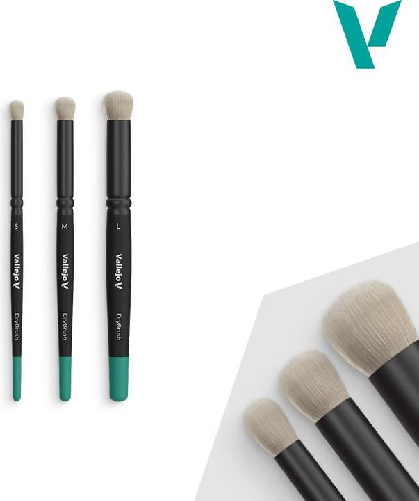 Produktbild Vallejo Brush Set / Dry Brush - Dry Brush Set - Natural Hair (S, M & L)