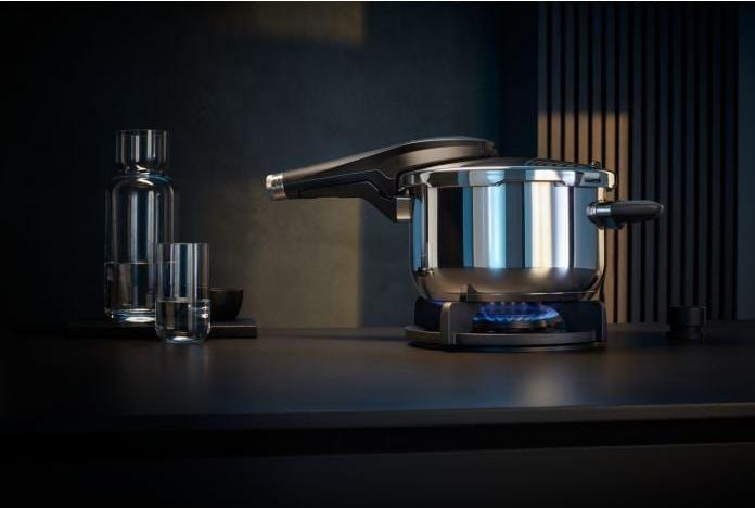 Produktbild WMF Schnellkochtopf 8,5l Dampfkochtopf Perfect Premium Induktion Edelstahl 18/10 (22 cm, Dampfkochtopf, Edelstahl)