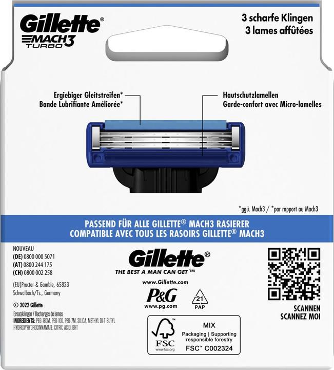 Energie-Label Gillette Mach3 (12 x)