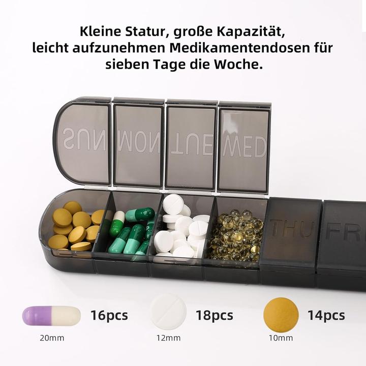 Immagine prodotto Cbx Tablettenbox 7 Tage, Pillendose für eine Woche mit grosser Kapazität, handliche Medikamentenbox