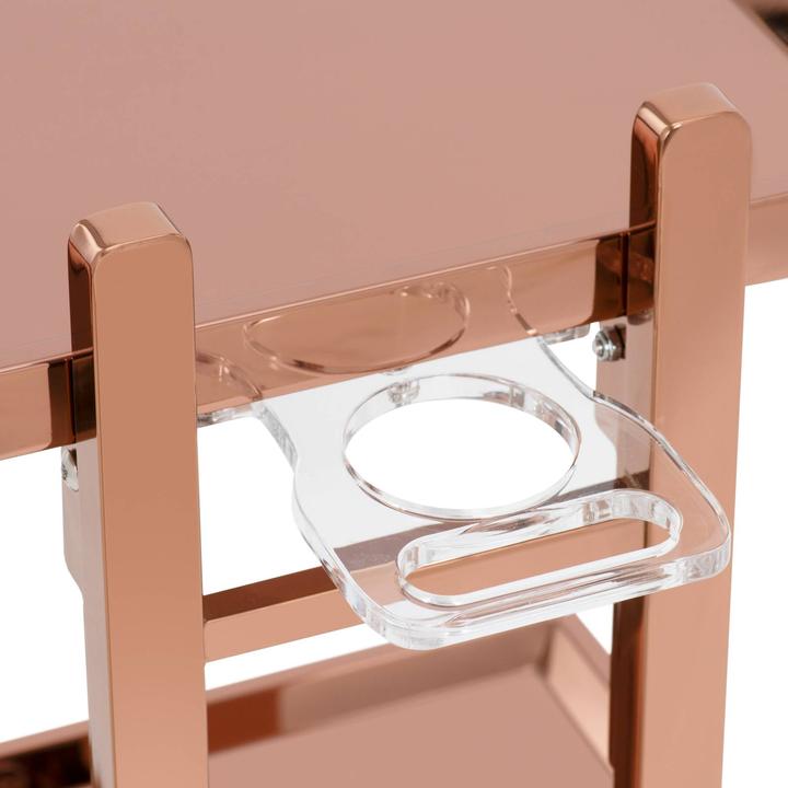 Immagine prodotto Physa Carrello per estetista - 2 ripiani pieghevoli - Fino a 10 kg - Oro rosa - Acciaio inox
