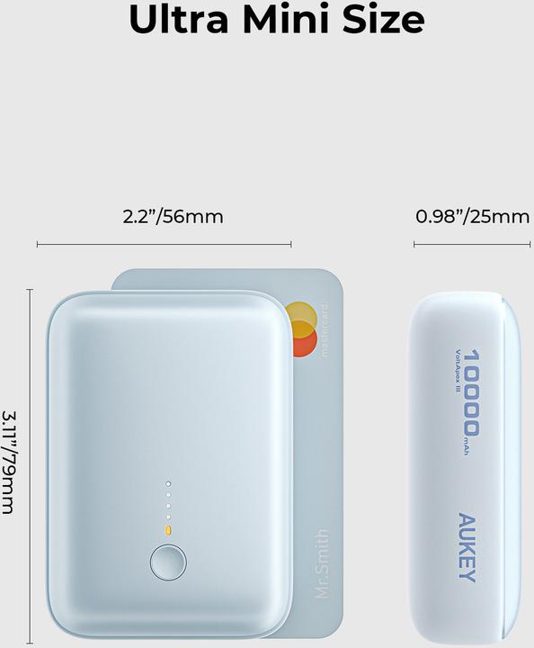 Actual product image Aukey Spark Mini (10000 mAh, 20 W, 37 Wh)