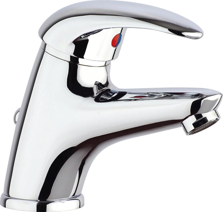 Image du produit Aquaperl Mitigeur monocommande pour lavabo/lavabo Eco-Click chromé (économie d'eau, économie d'énergie)