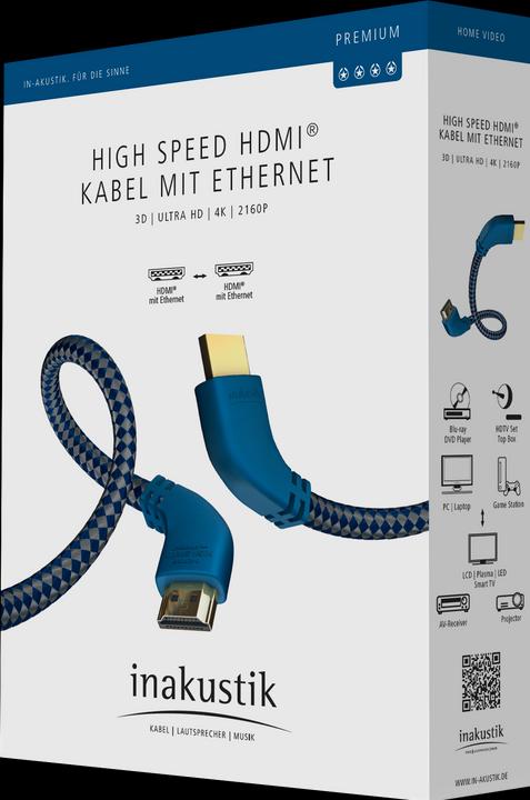 Actual product image Inakustik Premium HDMI Cable with Ethernet - Hook (1.50 m, HDMI)