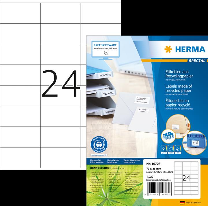 Actual product image HERMA Recycled address labels A4