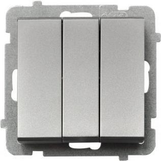 Ospel Triple switch Sonata 10AX IP20 silver matt (ŁP-13R