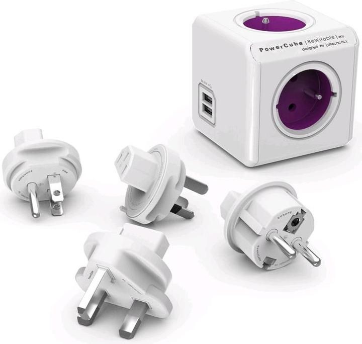 Produktbild Allocacoc PowerCube ReWiRable USB Verlängerungskabel 4 AC-Ausgänge Violett