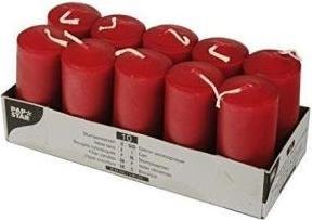Produktbild Papstar Stumpenkerzen, 40 mm, rot, 10er Pack Durchmesser: 40 mm, Höhe: 90 mm, Brenndauer: ca. 9 Stunden (10 Stk.)