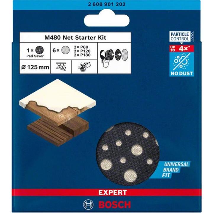 Produktbild Bosch Professional Zubehör EXPERT M480 Starter-Set für Exzenterschleifer, 125 mm, 7-tlg. (80, 120, 180)