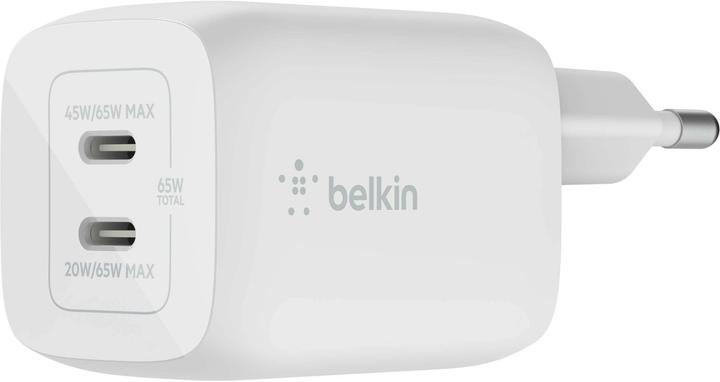 Image du produit Belkin Dual USB-C GaN Ladegerät mit Power Deliver und PPS Technologie inkl. 2 Meter USB-C Kabel (65 W)