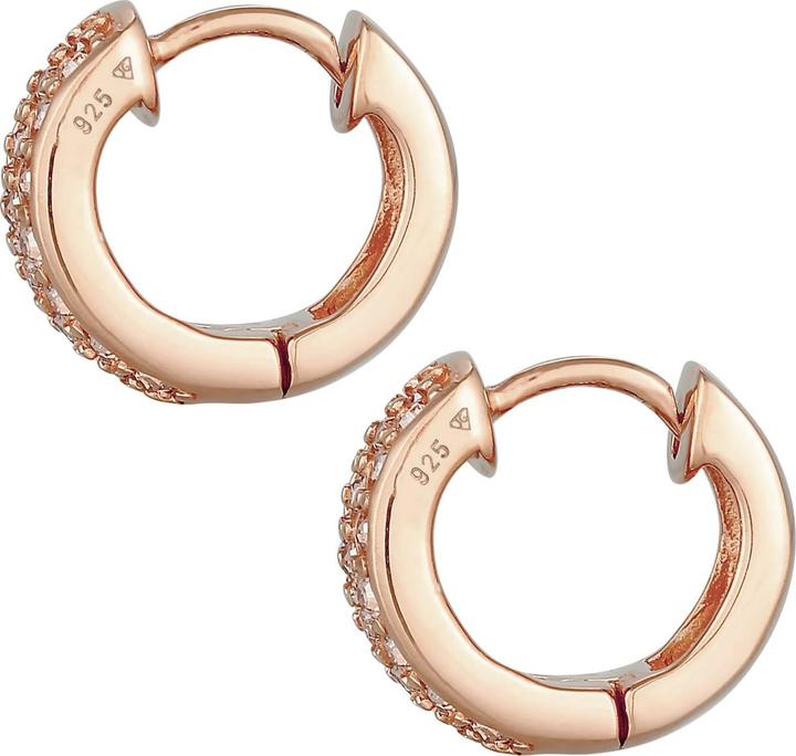 Image du produit Elli Boucles d'oreilles Créoles Cristaux Scintillants Argent 925 (Argent sterling 925, Cristal de verre)