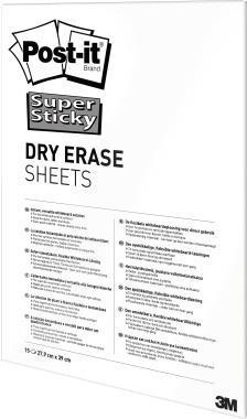 Actual product image Post-it Super Sticky Dry Erase Sheets