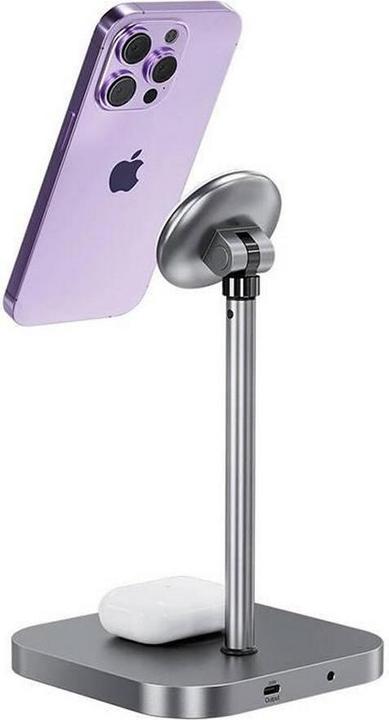 Actual product image Invzi MagFree 3-in-1 inductive charger for iPhone, iWatch, Airpods (grey)