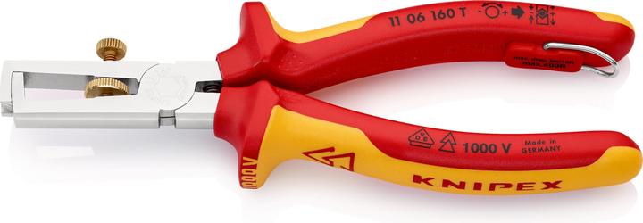 Actual product image Knipex Stripping pliers with 1106160TBK fixing eyelet (165 mm)