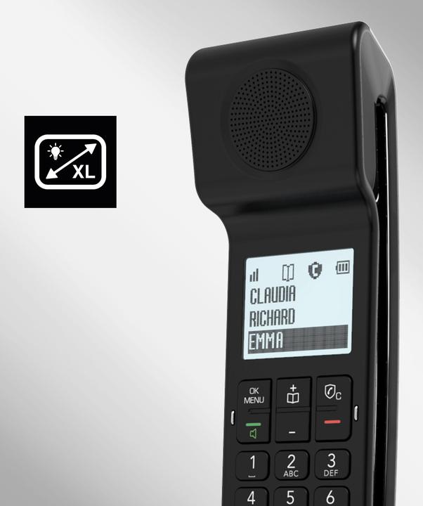 Actual product image Alcatel Epure Iconic black - Easy-to-use cordless DECT design phone, with handsfree function
