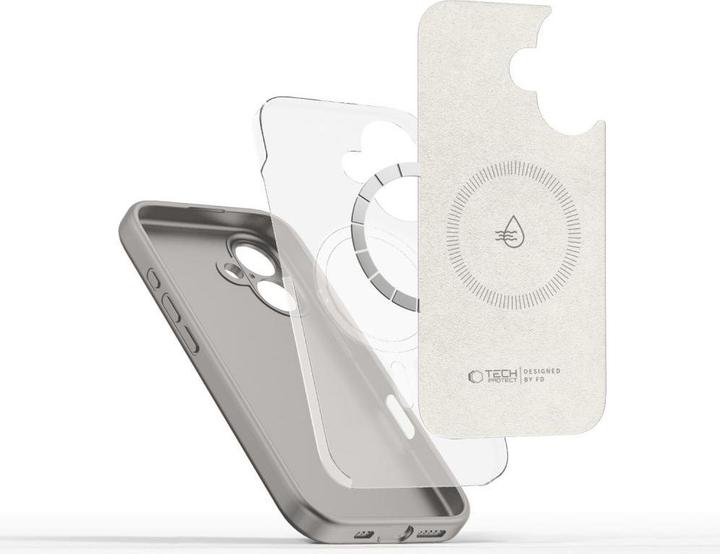 Actual product image Tech-Protect Liquid Silicone MagSafe iPhone 16 Case - Gray (Apple iPhone 16)