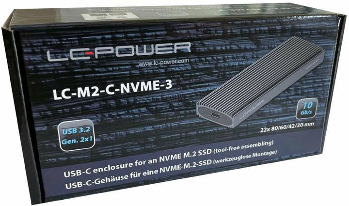 Immagine prodotto LC-Power USB3.2 LC-M2-C-NVME-3 f. Contenitore per unità SSD M.2 (M.2)