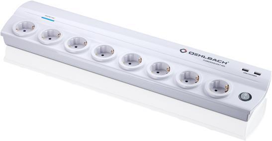 Oehlbach Powersocket 905 Weiss - 8-fach Schuko-Netzleiste
