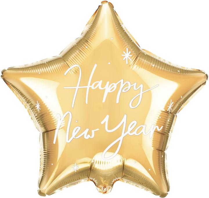 Partydeco Ballon en alu - Happy New Year Etoile dorée (1 x)