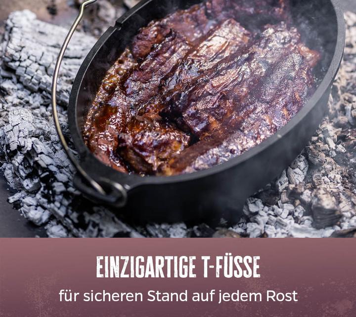 Produktbild Grillfürst Dutch Oven BBQ Edition DO 6,5 flach / oval für Weber Spirit, Weber Genesis, Broil King Si