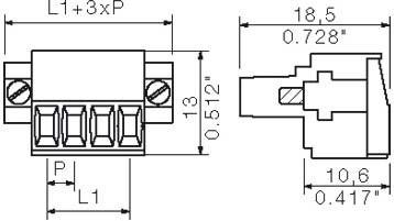 Actual product image Weidmüller Omnimate 3.50mm 12w female plug flange