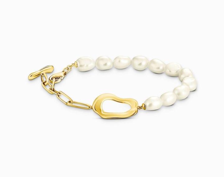 Produktbild Thomas Sabo Perlenarmband Natural Beauty vergoldet (19 cm, Süsswasserzuchtperle, Sterling Silber 925)