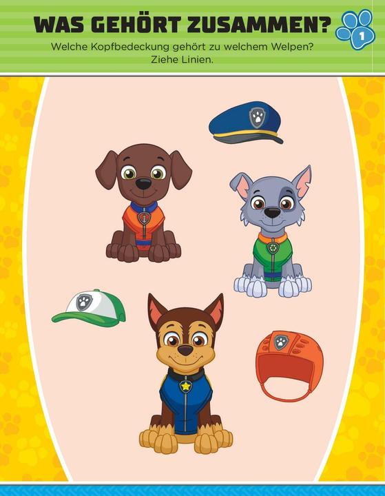 Produktbild PAW Patrol Rätselbuch mit 40 Tattoos (Deutsch, Schwager & Steinlein Verlag, 2024)
